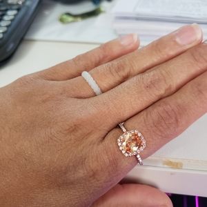 Gorgeous Rose Gold with Morganite stone halo ring
